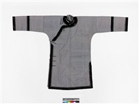 藏品(灰棉質格紋大襟女衫)的圖片