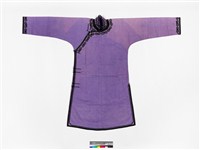 藏品(粉紫絲質高立領大襟女衫)的圖片