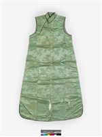 藏品(淺綠絲質緹花大襟女長背心)的圖片