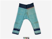 藏品(淺藍絲質緹花雙層牙子飾邊合襠女褲)的圖片