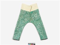 藏品(淺綠絲質緹花黑飾邊合襠女褲)的圖片