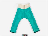 藏品(藍綠絲質緹花蕾絲飾邊合襠女褲)的圖片