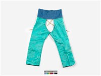 藏品(亮藍色絲質緹花蕾絲飾邊女套褲)的圖片