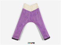 藏品(紫色絲質緹花黑蕾絲飾邊合襠女褲)的圖片