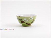 藏品(彩繪古木梅花紋綠釉碗 )的圖片