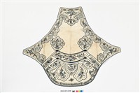 藏品(米白地彩繡喜上梅梢紋下端寬形肚兜)的圖片