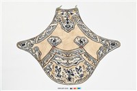 藏品(米米白地彩繡麒麟紋下端寬形肚兜)的圖片