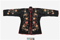 藏品(黑色絲質刺繡對襟女上衣)的圖片