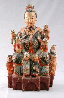 藏品(木雕彩繪坐姿九子姊母神像)的圖片