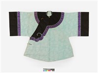 藏品(淺藍絲質緹花大襟鑲緄女衫)的圖片