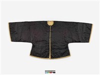 藏品(黑絲質緹花團龍文對襟男外褂)的圖片