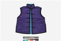 藏品(寶藍絲質緹花對襟童背心)的圖片