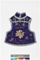 藏品(藏青絲質牡丹紋盤金繡童背心)的圖片
