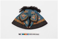 藏品(藍黑地黑頂穗豬頭碗帽)的圖片