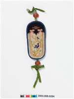 藏品(白棉地繡花鳥紋眼鏡袋)的圖片