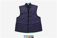 藏品(灰藍絲質緹花對襟童背心)的圖片