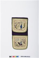 藏品(人物詩文雙口袋褡褳荷包)的圖片