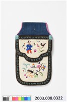 藏品(米白緞地人物彩繡荷包)的圖片