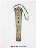 藏品(白棉地繡花鳥仕女紋扇袋)的圖片