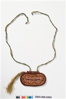 藏品(棗紅幾何紋橢圓香袋)的圖片