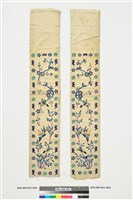 藏品(米黃絲緞花鳥彩繡袖口組)的圖片