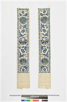 藏品(白絲緞團花彩繡袖口組)的圖片