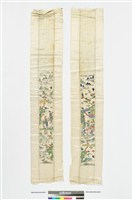 藏品(米白絲緞人物彩繡袖口組)的圖片