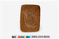 藏品(陶燒長方形單面雕壽龜紋帶鈕粿印)的圖片