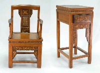 藏品(茄苳入石柳太師椅組)的圖片