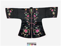 藏品(黑絲質對襟刺繡女褂)的圖片