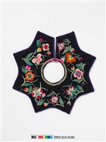 藏品(黑絲緞八角彩繡圍涎)的圖片