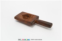 藏品(長方形單面雕桃形帶柄粿印)的圖片