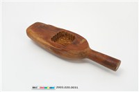 藏品(酒瓶形單面雕方花形文字紋帶柄餅印)的圖片