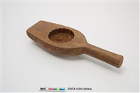 藏品(酒瓶形單面雕福雞紋帶柄餅印)的圖片