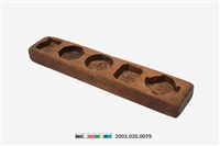 藏品(長條板單面雕五書卷八卦圓方桃形糕印)的圖片