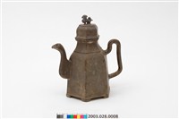 藏品(六角獅鈕錫製茶壺)的圖片