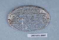 藏品(臺南水廠給水號碼18-1456鐵牌)的圖片