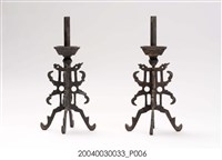 藏品(銅製壽字座燭臺組)的圖片