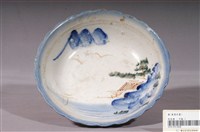 藏品(手繪白瓷山水景緻花口碗)的圖片