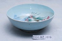 藏品(淡藍釉彩繪花卉山水紋碗公)的圖片