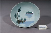 藏品(天青釉彩繪竹葉山水紋碗公)的圖片