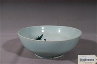 藏品(天青釉彩繪竹葉山水紋碗公)的圖片