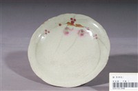 藏品(青瓷手繪胭脂紅花卉紋盤)的圖片