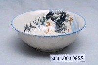 藏品(彩繪山水紋菱花口碗)的圖片