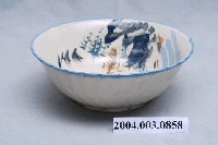藏品(彩繪山水紋菱花口碗)的圖片