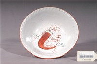 藏品(白瓷紅蝦花口碗)的圖片