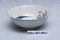 藏品(彩繪山水紋菱花口碗)的圖片