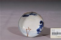 藏品(白瓷手繪青花山水紋圓碟)的圖片