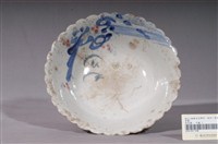 藏品(手繪青花粉紅風景圖花形碗)的圖片