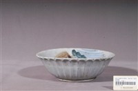 藏品(彩繪山水景緻花形碗)的圖片